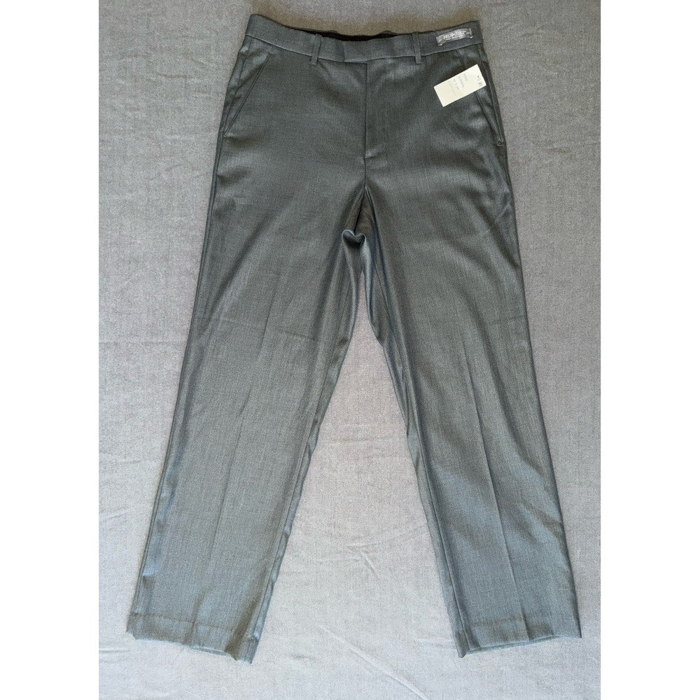 NWT Perry Ellis Portfolio Travel Luxe No Iron Dress Pants Men 32x32 Gray